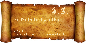 Helfenbein Borsika névjegykártya